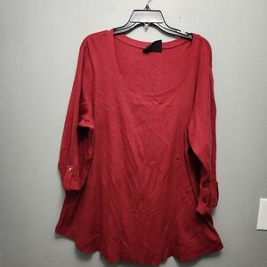 Avenue women's thermal blouse top size 22/24 red new without tags
